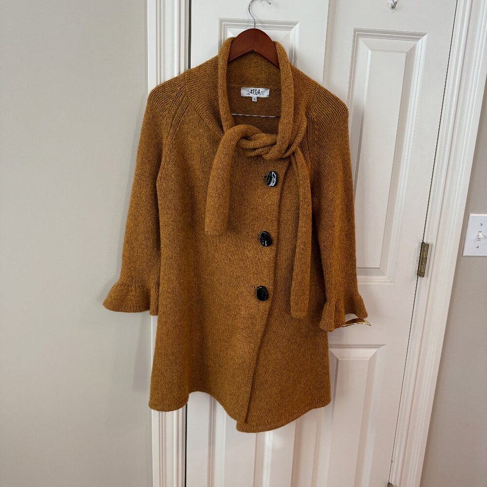 Tibi Asymmetrical Knit Sweater Jacket with Scarf (Size M)